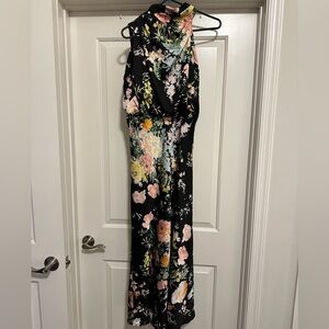 Petal & Pup black floral satin dress, size Large. OR BEST OFFER